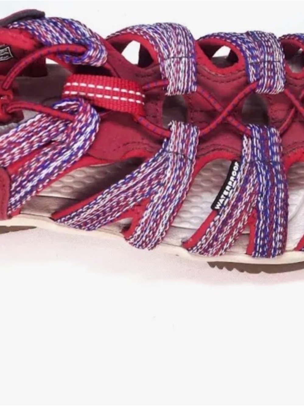 Keen whisper Women’s tango red and blue Multicolor Strappy Sport Sandal Sz 12